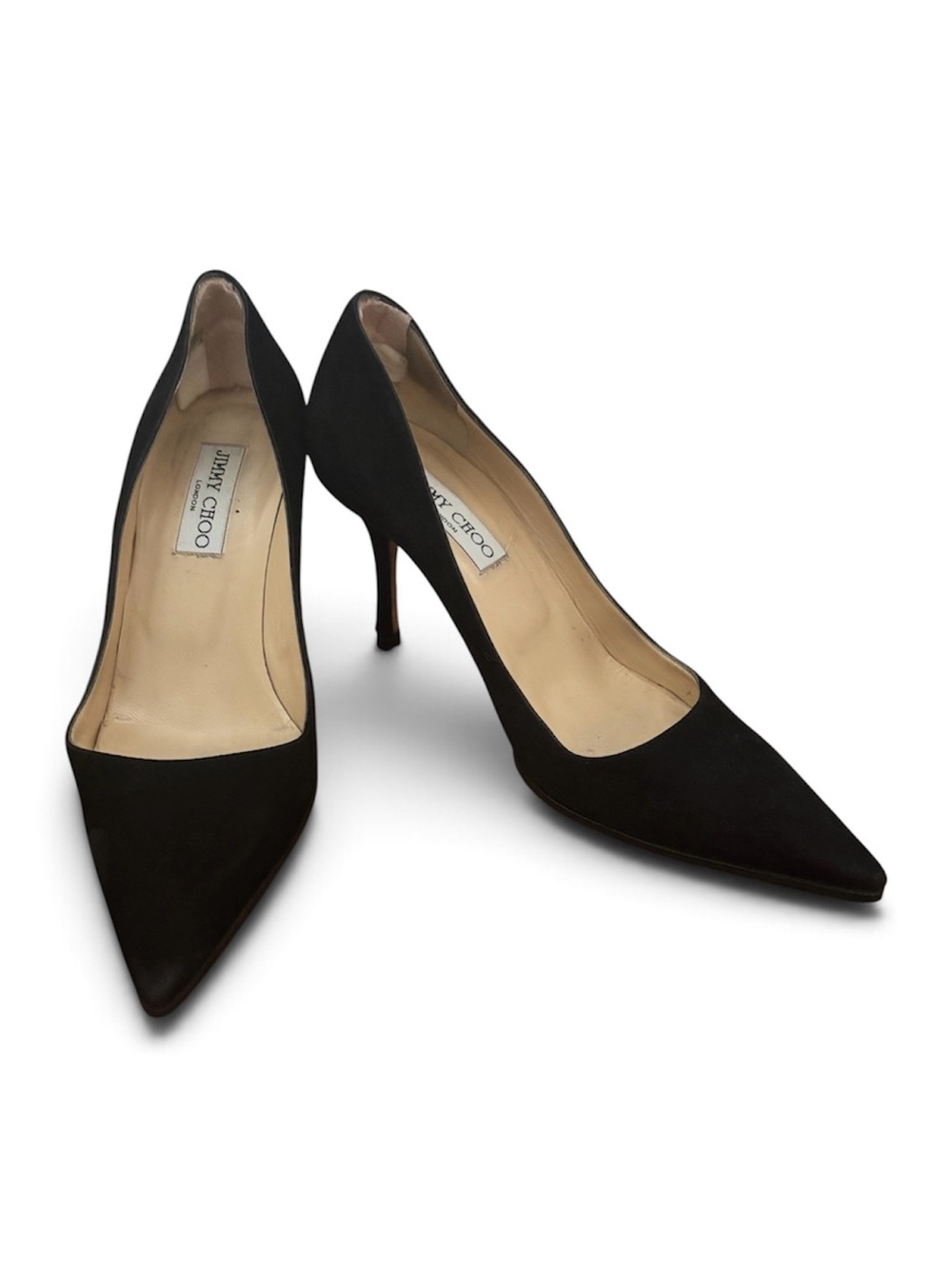 Jimmy Choo Black Suede Pointed-Toe Pumps